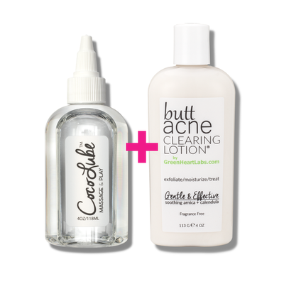 CocoLube Personal Lubricant Hero Duo | CocoLube + Butt Acne Clearing Lotion, 4 oz *LIMITED EDITION*